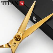 Gunting Rambut TITAN HIRLD 6 Inci dengan 2 Cincin Jari, 1 Kain Pembersih, 1 Alat Penyesuaian (Aksesoris dan Hadiah Dikirim Secara Acak) - Emas - View 9