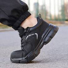 GUYISA 10KV绝缘安全鞋，钢头，防刺穿，黑色工作靴，四季适用，透气轻便 - 黑色 - 查看 8