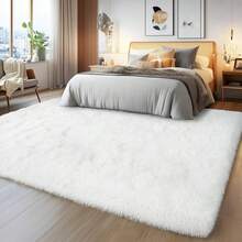 Area Rugs For Living Room, Large Fluffy Cream White Rug For Bedroom, Soft Shag Shaggy Fuzzy Carpets For Boys And Girls Dorm Room Home Decor - Kem Trắng - Xem 4