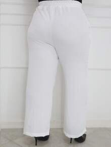 Duna Plus Size Trousers - 白色 - 查看 4