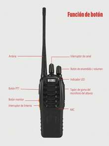 Professional Long Distance Portable 2-Way Communication Walkie Talkie Radios - Black - View 5