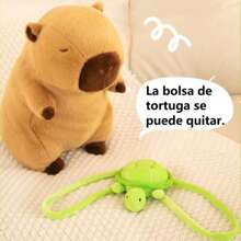 Muñeco Peluche Capibara Con Mochila De Tortuga 25CM  Juguete Kawaii Suave Esponjoso Tierno Regalo Perfecto Cumpleaños Navidad Pascua Juguete Para Niños Niñas Decoracion Hogar Almohada Abrazable