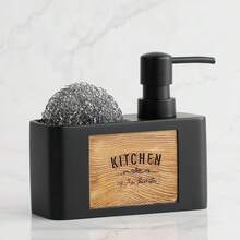 1pc 200ml New Design Simple Unique Modern Kitchen Soap Lotion Liquid Dispenser Bottle With Clean Ball Home Bathroom Decor Fall Decor Back To School - Black - View 4