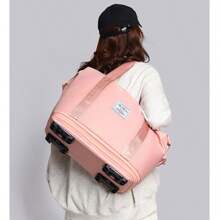 Travel Bag With Large Capacity For Business Trips, Expandable Swivel Wheel Luggage Bag, Oxford Cloth Storage Fitness Bag Suffle Women Bags