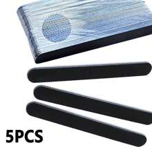 5pcs Dual-Sided Nail Files, 100/180 Grit Nail Buffers, Black Abrasive Boards For Manicure And Pedicure, Odorless Nail Polishing Tool