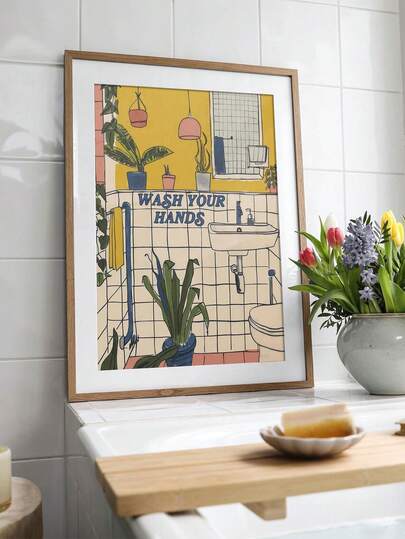 1pc Frameless Fun Bathroom Art, Modern Bathroom Decoration, Children's And Guest Bathroom Logos, Unique Home Gifts, Wall Decoration, Living Room Decoration, Bedroom Decoration, Decorative Art