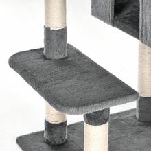 DOGAT Árbol para gatos de 100 cm con postes de arañar de sisal, una hamaca cómoda, una percha-cama superior desmontable y una pelota de juguete reemplazable para gatitos y gatos adultos. - Gris Oscuro - Ver 9
