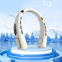 Portable LED Display Neck Hanging Chiller Fan With Cold Pad, Rechargeable Bladeless Personal Fan, 5-Speed Adjustable, USB Powered, 5th Gen Digital Display Night Running Fan - Multicolor - View 11