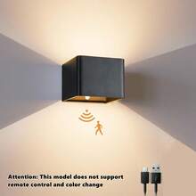 Wireless Wall Light With Motion Sensor, Rechargeable Battery Powered, 3 Color Adjustable, Indoor Up Down Wall Lamp With Remote Control, 4000mAh Brightness Dimmable Magnetic Wall Light For Bedroom, Living Room, Hallway