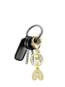 Spring & Summer Essential - Gold Letter Keychain, Unisex, Shiny A-Z Letter Keychain Pendant, Suitable For Backpacks, Handbags, Car Keys, House Keys, Suitable For Dates, Study, Vacation, Beach, Work, Commuting, And Also A Fashion Gift For Mother's Day, Bag Charm.