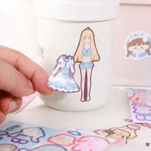 120 Peças Conjunto de Adesivos de Fantasia de Princesa, Decoração de Desenho Animado Fofa e Encantadora para Meninas
