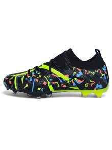 1 Pair Adult & Student Football/Soccer Shoes, Low-Top Outdoor Team Competition Men's Professional Sports Shoes, Big Size Anti-Slip, Wear-Resistant, AG Studs, FG Natural Grass Soft Ground, Lace-Up Cleats, Leather Football Training Shoes, Lightweight, High-Performance, Anti-Skid, Top Professional Football Boots