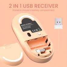 Wireless Keyboard And Mouse, Silent Keyboard Mouse Combo, Full-Sized Colorful Typewriter Keyboard With Round Keycaps, 2.4G Cute Mouse Compatible With PC/ Laptop/ Computer - 黑奶茶 - 查看 3