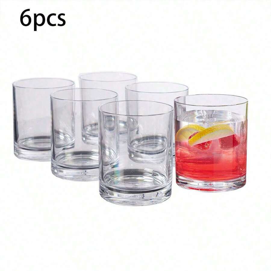 6 cốc thủy tinh đựng sữa, cốc thủy tinh trong suốt, đồ thủy tinh gia dụng, ly rượu whisky - trong suốt - Xem 1