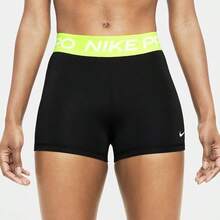 Pro 365 Women's 3" Compression Dri-FIT Training Shorts - 黑/綠 - 查看 1