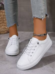 Zapatillas de correr casuales, ligeras y transpirables para mujer, zapatillas blancas versátiles adecuadas para primavera/verano. Se recomienda pedir 1-2 tallas talla grande grandes para pies estrechos
