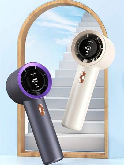 YITUMU 3000mAh 1300 RPM Portable Handheld Fan, Adjustable Turbo Mini Fan, LCD Digital Display,199 Speeds, Rechargeable, Silent Hair Dryer For Travel/Camping/Outdoors, Gift For Women Men