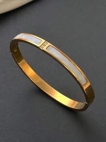 1pc Tainless Steel Bracelet For Men And Women Four Seasons Personalized Design Bracelet,Jewelry Gold Jewelry Jewelry Women Bracelets Accessories Women Stainless Steel Jewelry Bracelets For Women Western Jewelry Stainless Steel Simple Niche Diamond Set