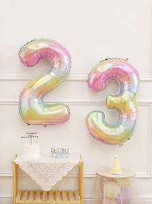 1 pieza Globo con diseño de número para decoración de fiesta