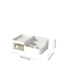 Drawer Style Makeup Storage Box, Tabletop Organizer For Cosmetics, Lipsticks, Skincare, Brushes. Suitable For Bathroom, Living Room, Bedroom, Office. Holds Remote Controls, Toothpicks, Chargers, Phone Cases And Saves Space.,For Holiday Beach, Bathroom Collection, Bedroom Collection, Large Capacity