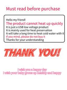 1个牛津布保温套，3档温度，适用于奶瓶、水杯等（无电池，需外接5V2A电源，建议使用原装USB线，仅作保温，不作快速加热） - 彩色 - 查看 3