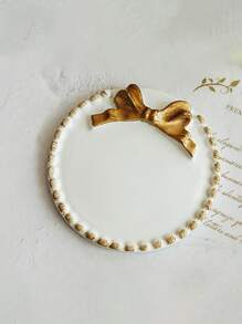 1pc Vintage Kaarsenhouder, Vintage Ronde Schaal, Sieraden Oorbel Ketting Opbergschaal, Decoratieve Schaal Schaal, Geschikt Voor Huisdecoratie, Decoratieve Ornamenten, Verjaardagscadeaus, Meisjescadeaus, Moederdagcadeaus, Afstudeerseizoencadeaus, Bruiloft Kaarsenhouder Decoratie