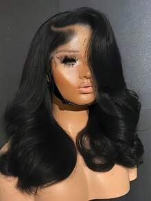 200% Density Body Wave Lace Front Human Hair Wig -   Pre-Plucked 13x4 Closure, Natural Black Long Wavy Hair For Women, Beginner-Friendly - Natural Black - View 1