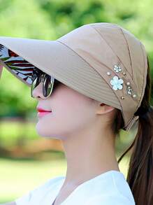 1pc Foldable Wide Brim Sun Hat, Fashionable Korean Style Bucket Hat, Outdoor Sports Sun Protection Hat, Tennis Sun Cap