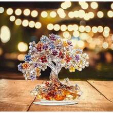 Home Decoration Colorful Crystal Tree Life 2D Flat Acrylic Colorful Desktop Decoration Party Wedding Decoration Wedding Season Mother's Day Graduation - Multicolor - View 3