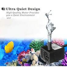 50 GPH Mini Submersible Pump, USB Powered By Small Fountain Pump (5V 200L/H) Water Pump With 1M Tubing And Flow Adjustment Function Small Fountain Pump For Water Feature, Aquariums, Fish Tank, Tabletop Fountain, Pet Fountain, Indoor Or Outdoor Pond Fountain