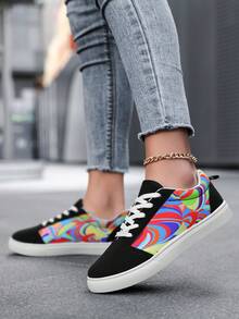 Women's Casual Sports Shoes, Men's Casual Sports Shoes, Fashion Canvas Shoes, Soft-Soled Skateboarding Shoes, Casual Outdoor Shoes, College Style Sports Shoes, Low-Top Shoes In Plus Size - Abstract - View 4