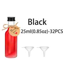 32pcs/1pc/5pcs Mini Petite Empty Transparent Body Plastic Wine Bottle Waterproof, With A Small Funnel For Easy Filling, Screw Cap Sealing Is Not Easy To Leak, Multiple Sizes To Choose From, Suitable For Weddings, Parties, Alcohol, Gin, Whisky, Spirits.