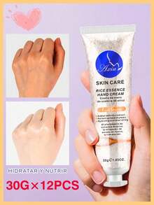 24pz Crema de manos 30g, hidratante, blanqueadora, nutritiva, reparadora, anti-grietas para manos secas y ásperas, para hidratar y proteger la piel de agrietarse - 12pcs - Ver 1