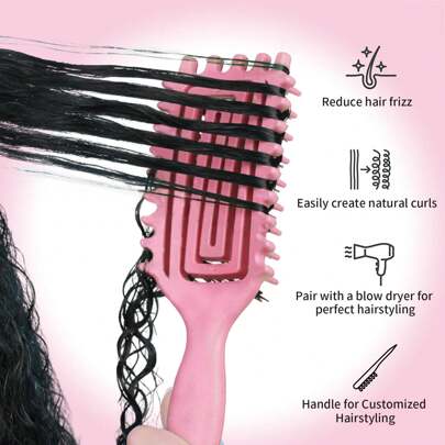 Curly Hair Brush Styling Curl Defining Brush For Women Edge Define Lift Curling Brush For Curly Hair Effortlessly Defined Curls And Reduces Frizz