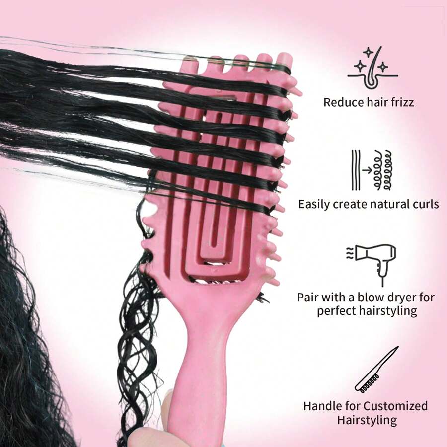 Curly Hair Brush Styling Curl Defining Brush For Women Edge Define Lift Curling Brush For Curly Hair Effortlessly Defined Curls And Reduces Frizz