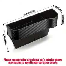 1 件汽车座椅间隙填充物收纳盒，多功能汽车座椅钥匙扣乘客驾驶员前排座椅侧面储物盒带杯架 - 黑色 - 查看 6