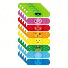 10/30/60pcs Colorful Smiling Face Elastic Bands, 8 Different Colors Breathable PE Elastic Bands, Suitable For Emergency Kits - Multicolor - View 7