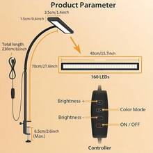 Yogle 1盏可调节现代落地灯，轻巧便携，LED阅读灯，3种颜色，10级亮度可调，可旋转，带1小时定时器，适用于工作、学习、缝纫、绘画、化妆等多种场合。 - 黑與白 - 查看 15