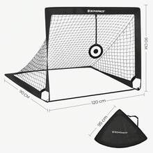 SONGMICS Football Goals Set Of 2, 4 X 3 Ft Football Training Equipment, Portable Football Nets With Targets And Training Cones, For Garden, Park, Beach, Fibreglass Structure - Black - View 5