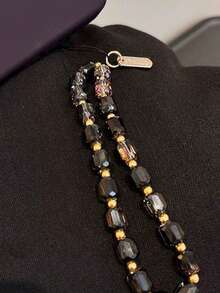 1 pièce Sangle mode en perles de verre, bracelet court pour les clés, le téléphone, les accessoires pendentifs d'appareils photo