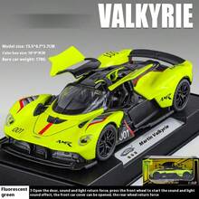 1 pieza Modelo de coche de aleación fundido a troquel Supercar Valkyrie a escala 1:32, de 15,5 cm de largo x 6,7 cm de ancho x 3,7 cm de alto, con sonido y luz, juguete de metal para niños de 3+ años, regalo para fiestas o vuelta al cole - Multicolor - Ver 7