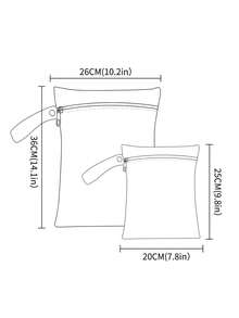 2 piezas Bolsa impresa con diseño solar, impermeable y para mojado/seco, bolsa de almacenamiento para playa y viaje, bolsa de pañales - Multicolor - Ver 8