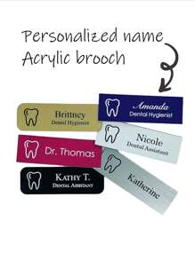 1PC Personalized Name Brooch Dental Name Tag Dentist Dental Assistant Dental Health Care Staff RDH Name Badge Orthodontic Doctor Personalized Name Tags, Gifts For Trusted Doctors