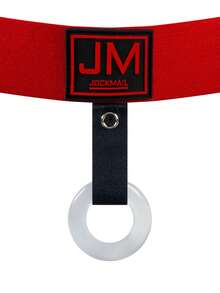 JOCKMAIL 1pc Men's Solid Fabric Sexy Underwear, Removable Soft Silicone Ring Boxer Briefs, 4 Season - Red - View 5