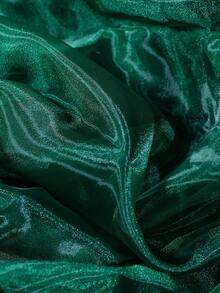1 mảnh vải Organza màu xanh ô liu trong suốt, vải tuyn bóng mượt trong suốt, dùng để may váy cưới tự làm, đồ thủ công trang trí đám cưới - Màu xanh lá cây đậm - Xem 5