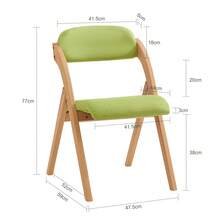 SoBuy FST92 Folding Kitchen Chair With Padded Seat And Backrest W X H X D Approx.: 47 X 77 X 60 Cm - Green - View 4