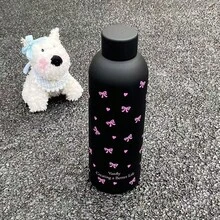 1 件 500ml/17oz 双层不锈钢真空保温水瓶，带蝴蝶结装饰，适合旅行、健身房、户外运动、咖啡杯、汽车杯、全年饮料杯、生日、节日礼物 - 彩色 - 查看 7