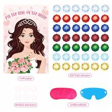 Bride Party Games,Pin The Ring On The Bride,Hen Party Bachelorette Party Bridal Shower Women Night Game Bride To Be Pin Game Wedding Engagement Party Supplies ,Rings In 7 Colors For Up To 42 Guests - Multicolor - View 4