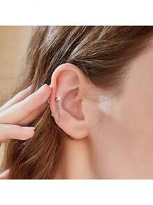 1pc Flat Back Stud Earrings Push In Cartilage Studs Earrings Chain Earrings For Women Stainless Steel Tragus Earrings Hypoallergenic Threadless Earrings Studs Piercing Jewelry