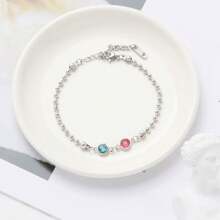 1 pulsera personalizada con piedras de nacimiento para mujer, regalos elegantes de piedras de nacimiento personalizadas y coloridas para damas y madres